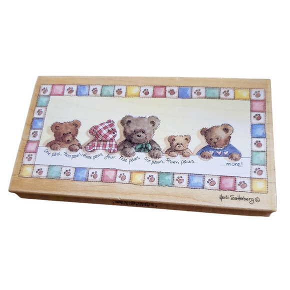 One Paw, Two Paws Teddy Bear Stamps Happen Heidi Satterberg 80256 - Picture 1 of 8